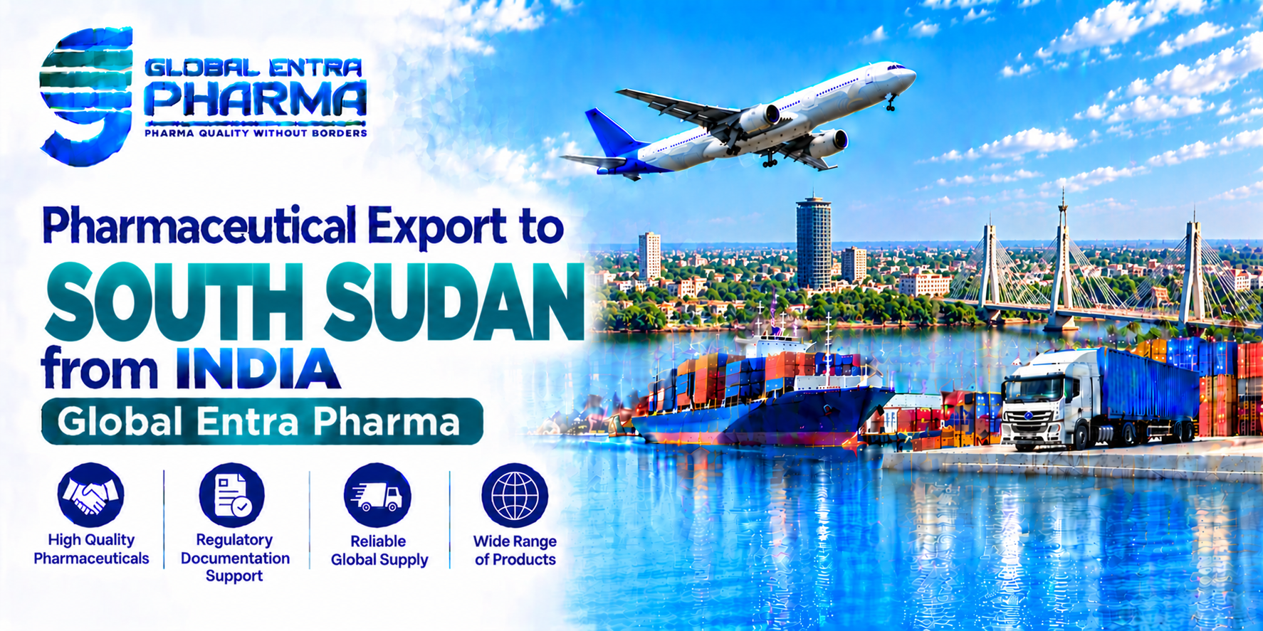 Pharmaceutical Export to South Sudan from India | Global Entra Pharma
